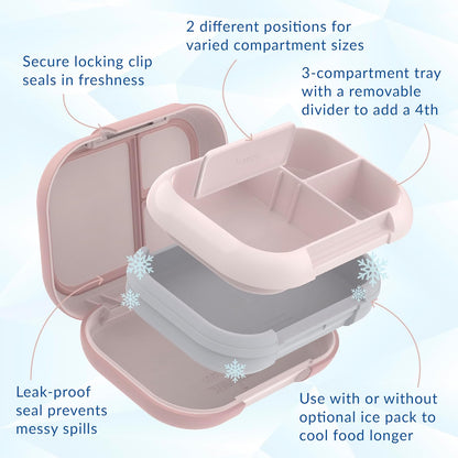 Bentgo Chill Max Leak-Proof XL Lunch Box - Included Ice Pack Keeps Food Cold; 5-Cup Capacity for Adults & Ages 8+, 3 or 4 Compartment Bento Box, BPA-Free, Dishwasher Safe (Bone & Glacier Blue)