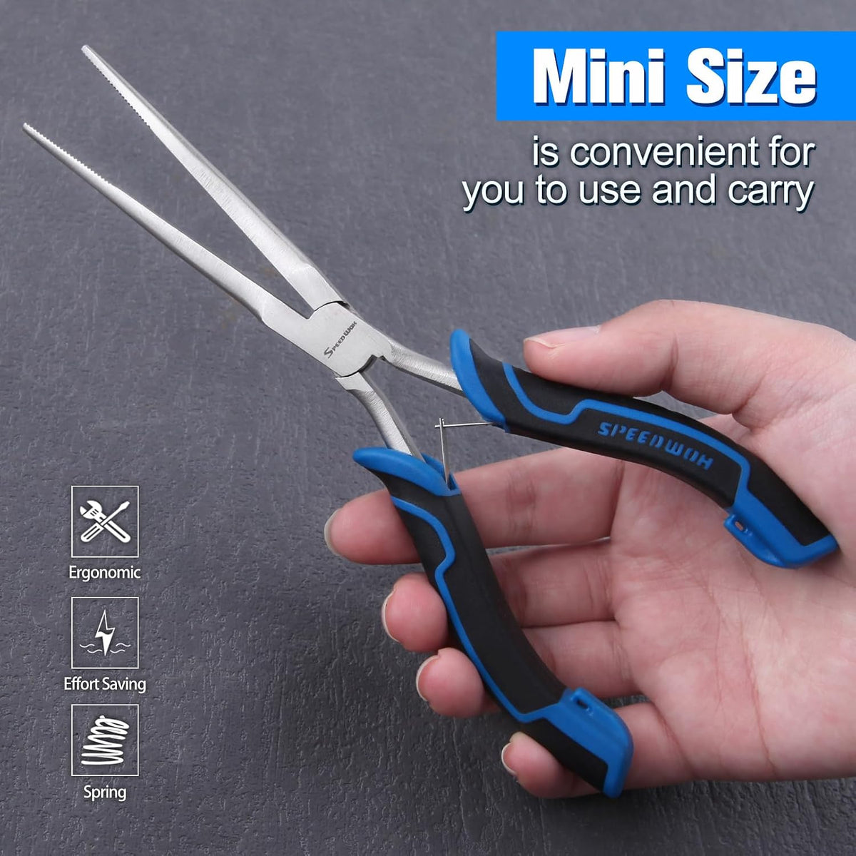 SPEEDWOX Long Reach Bent Needle Nose Pliers With Smooth Jaw Angled Needle Nose Pliers For Jewelry Making Fish Bone Pliers Tweezers Bent Chain Nose Pliers For Wire Bending And Small Object Gripping