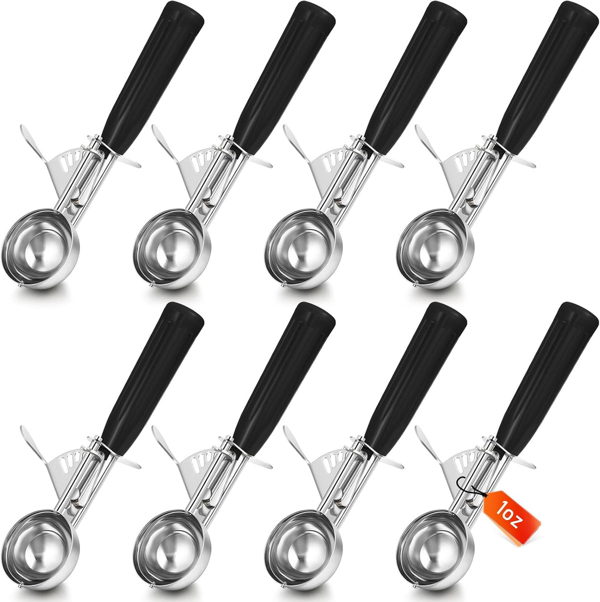 Reallnaive Ice Cream Scooper with Trigger, 4 oz, Gray