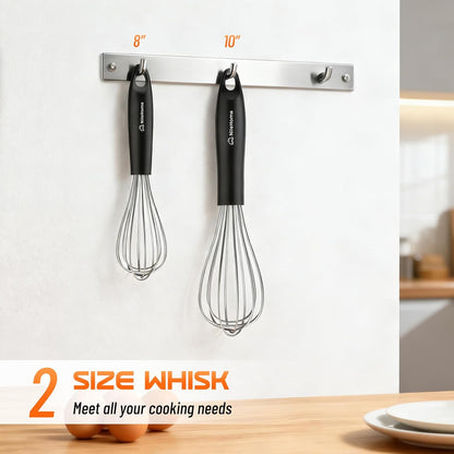 NileHome 3-Pack Stainless Steel Whisk Set, Kitchen Utensils for Cooking