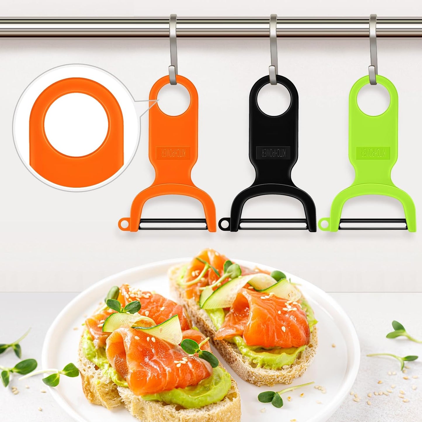 Original Vegetable Peeler Carbon Steel Blade 3-Pack Red/Green/Yellow