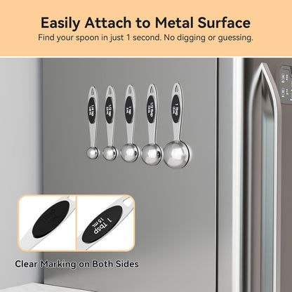 18/8(304) Stainless Steel Magnetic Measuring Spoon Set for Baking & Cooking