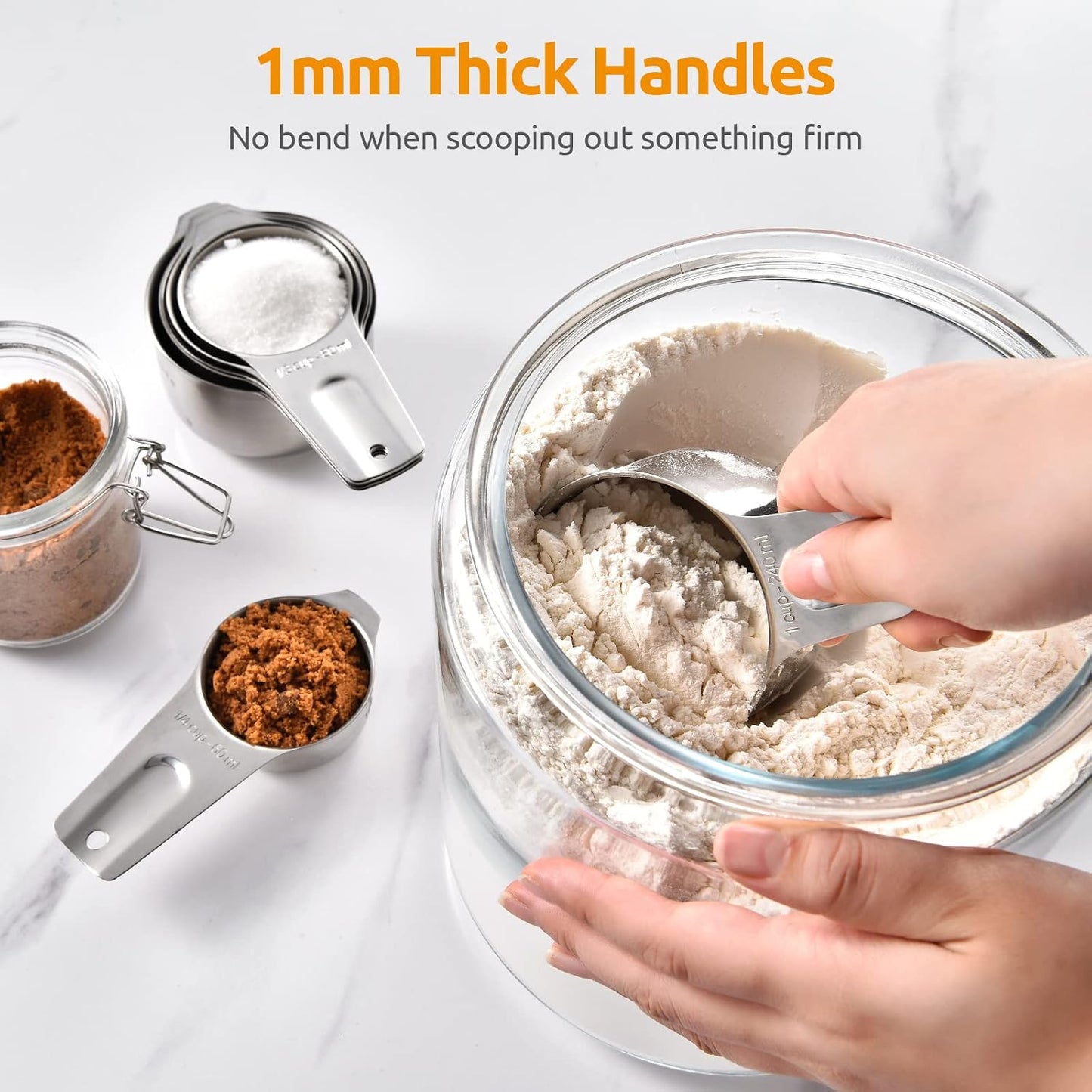 Measuring Cups, U-Taste Magnetic Measuring Cups and Spoons Set of 13 in 18/8 Stainless Steel: 7 Measuring Cups and 5 Measuring Spoons with 1 Professional Magnetic Measurement Conversion Chart