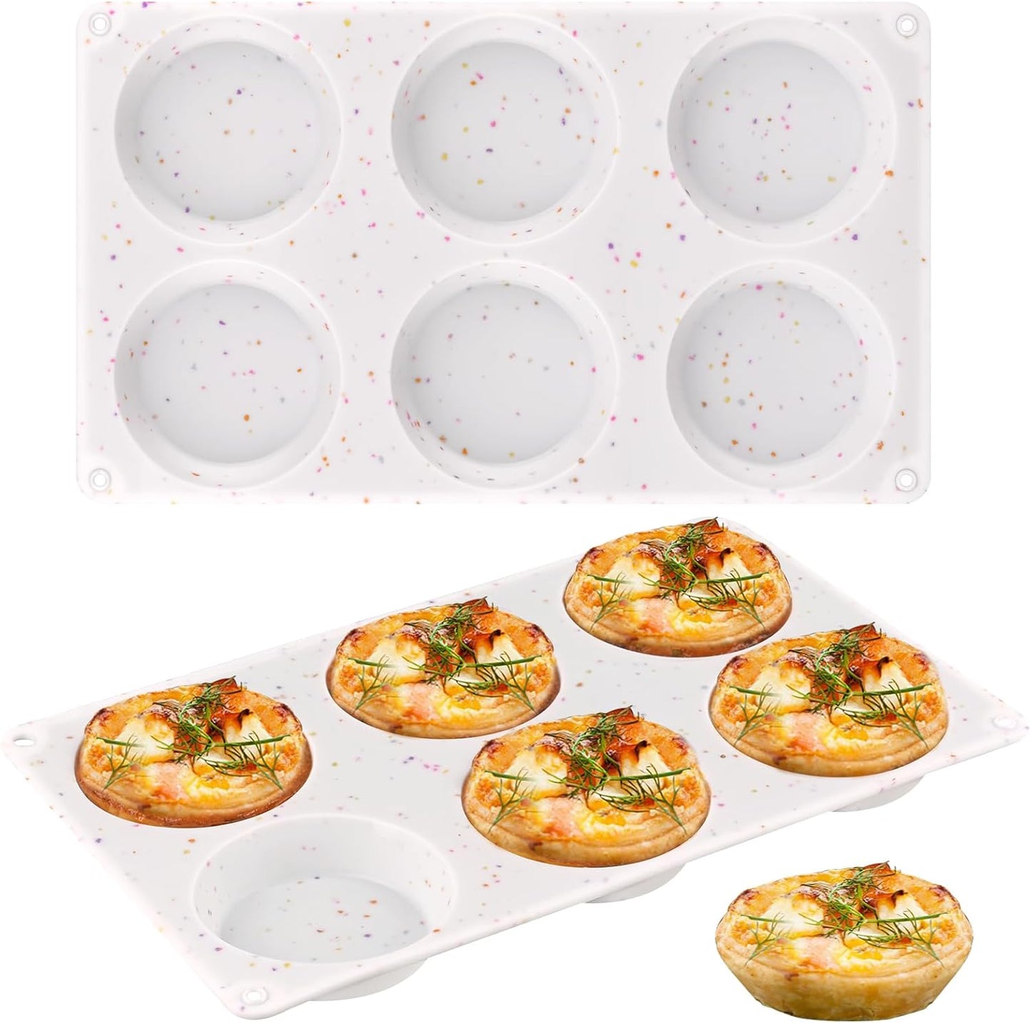 Sakolla 2 Pack Silicone Egg Bite Molds for Air Fryer, Nonstick 7 Cups Air Fryer Muffin Pan for Baking Egg Bite, Mini Muffins, Tart, Mini Cupcake and Quiche (Pink + Green)