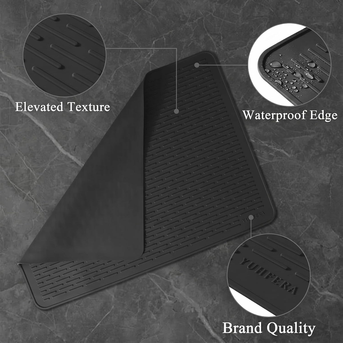 YUHFERA Stove Top Cover for Electric Stove - Silicone Stove Mat for Glass Top, Glass Cooktop Protector For Kitchen,Multi-functional Oven Covers for Electric Stove (Black,28 x 20)