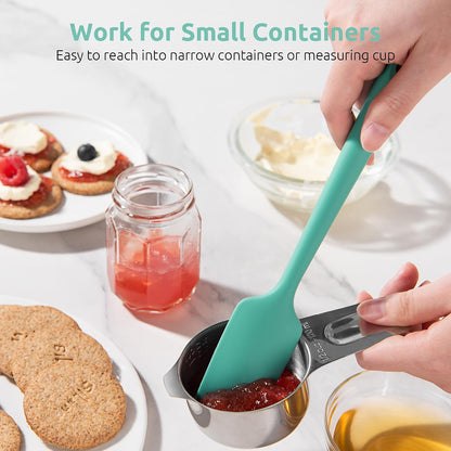 U-Taste Small Mini Silicone Spatula, 9in Rubber Jar Bowl Scraper, Black