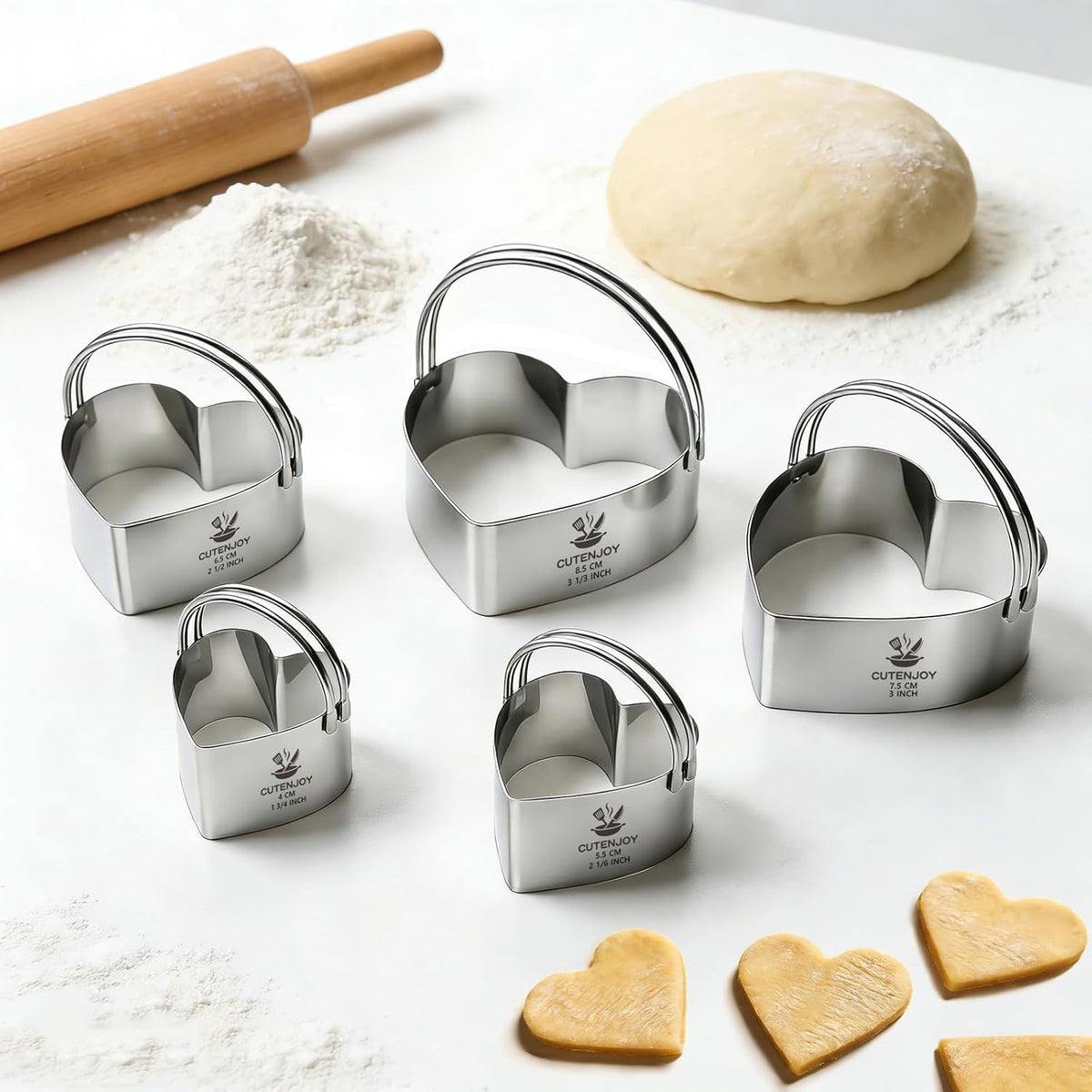Round Cookie Cutters (2, 3, 3.5, 4, 5, 6 Inch) Biscuit Cutter Set