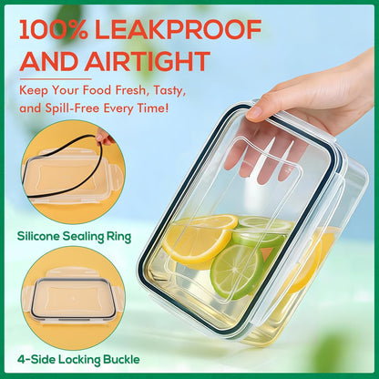 6 Pack Large Food Storage Containers with Lids (85oz/50oz/34oz) –BPA-Free Reusable Thicker Plastic Freezer Safe Storage Containers, Airtight & Leakproof Kitchen Meal Prep Containers for Food