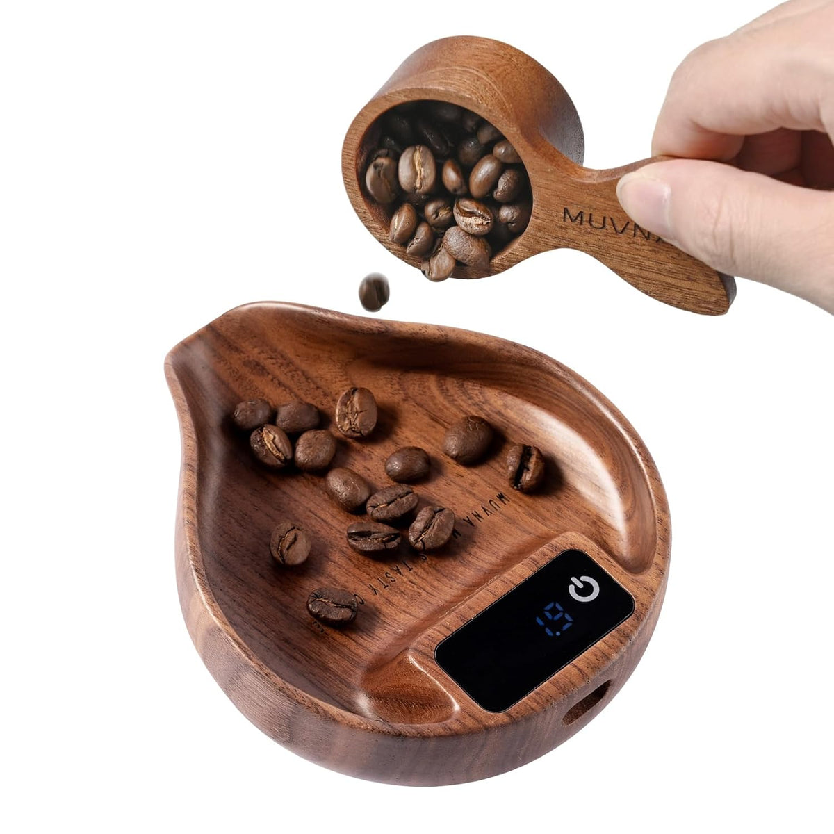 Walnut Coffee Bean Scale Set with Spritzer, Coffee Lover Gifts