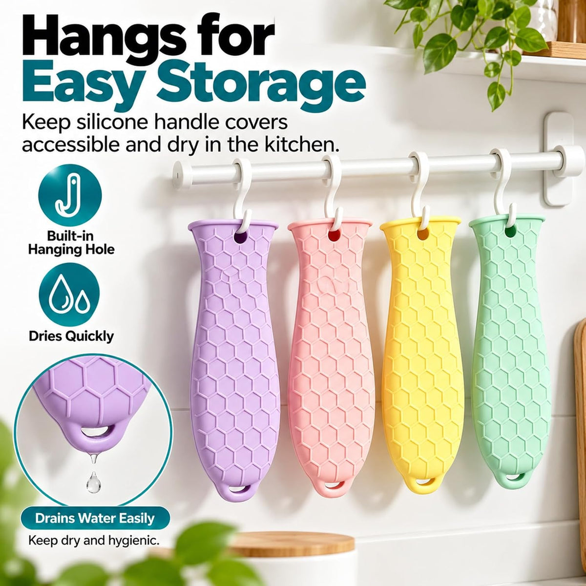 10Pcs Cast Iron Handle Cover, Silicone Pot Holders