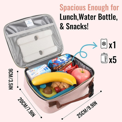 Genteen Lunch Box for Kids, Boys - Insulated Small LunchBox Reusable, Zip Closure & Buckle Handle, Portable Cooler for Work, School, Travel (Lake Green)