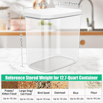 TBMax Dog Cat Food Storage Container 12Lbs with Airtight Flip-up Lid, Large Pet Food Dog Treat Container with Scoop, Airtight Food Storage Bin for Kitchen Organization