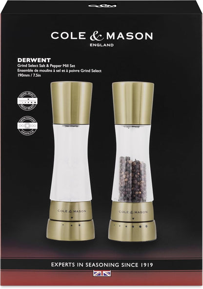 Cole & Mason Derwent Grinder, 7.5" Pepper Mill, Stainless Steel