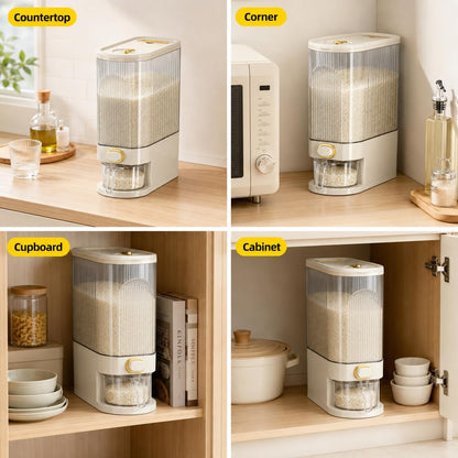 22-Pound Transparent High-Capacity Rice Bin Features a Lid, Time Scale, and Measuring Cup，a Sealed Moisture Proof Grain Storage Container Suitable for Storing Rice, Corn, and More. (22, Pounds)