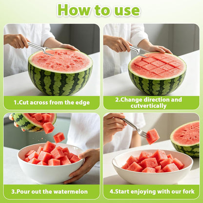 Watermelon Cutter Slicer, Stainless Steel Fruit Cutter Slicer Tool