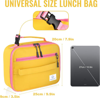 Genteen Lunch Box Kids, Insulated Lunch Bag Kids Boys Girls Back to School, Soft Lunch Box for Men Reusable Lunchbox for Office,Outdoor,School (Black)