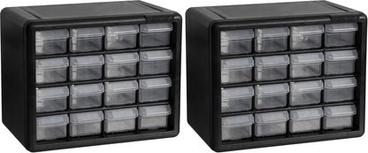 Akro-Mils 44-Drawer Plastic Drawer Storage Cabinet for Garage Organization, Bead Organizer, Building Bricks Storage, Teacher Toolbox, Makeup Organizer, 20" W x 6" D x 16" H, 10144 Black