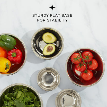 JoyJolt Stainless Steel Mixing Bowl Set - 6 Piece Nesting Bowls, 5qt to 0.5qt, Ideal for Kitchen, Cooking, Baking and Storage