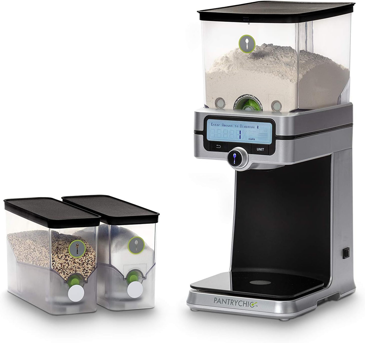 PantryChic SmartCanisters SMALL - Stores, Measures & Dispenses Dry Ingredients Smart Storage System SOLD SEPARATELY - BPA-Free Airtight Canisters Ideal for Baking Soda, Quinoa, Spices