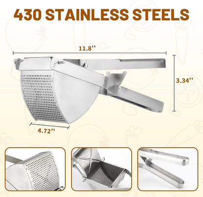 SHIKORI Heavy Duty Stainless Steel Professional Ricer for Mashed Potatoes