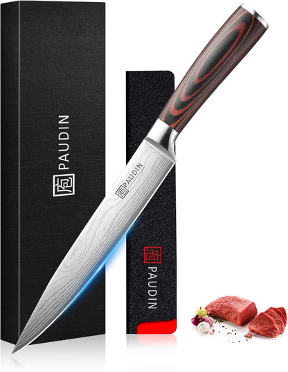 PAUDIN Cheese Knife, 5” Serrated Knife for Block Cheese,Sharp Tomato Knives