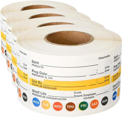 L LIKED Dissolvable Food Labels 2”x 3" No Residue Food Storage Labels for Kitchen，Washable Mason Jar Labels, Bottle Labels Easy to Write -500 Labels(Matte White…