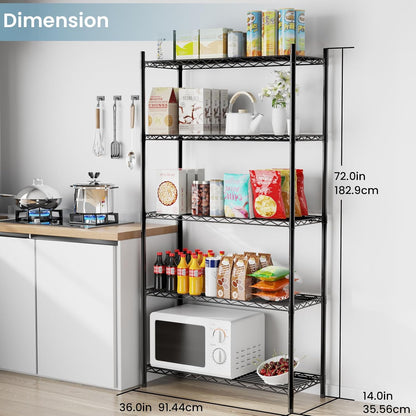 Whitmor 2-Wire Shelving Unit, Metal Storage Shelves, Stacking Shelf with Basket, Easy Assembly Home Organizer for Pantry, Kitchen, Garage, Plant