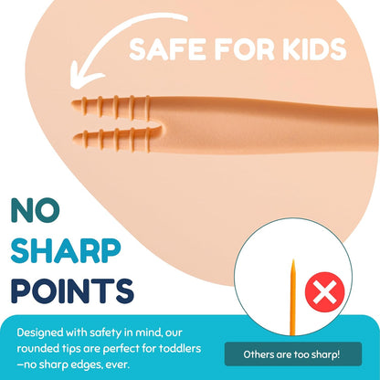 Food Picks for Kids – Kids Food Picks for Lunchbox, Self Feeding Utensils for Picky Eaters, Feeding Therapy Tools, BPA Free, Animal Design (3-Pack)