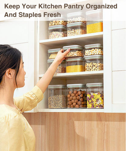Pop Food Storage Containers Set Large Airtight Food Storage Containers with Pop Lids, Kitchen Pantry Organization and Storage, Cereal, Rice, Flour, Pasta & Snack Container, BPA Free, 2 x 2.8Qt