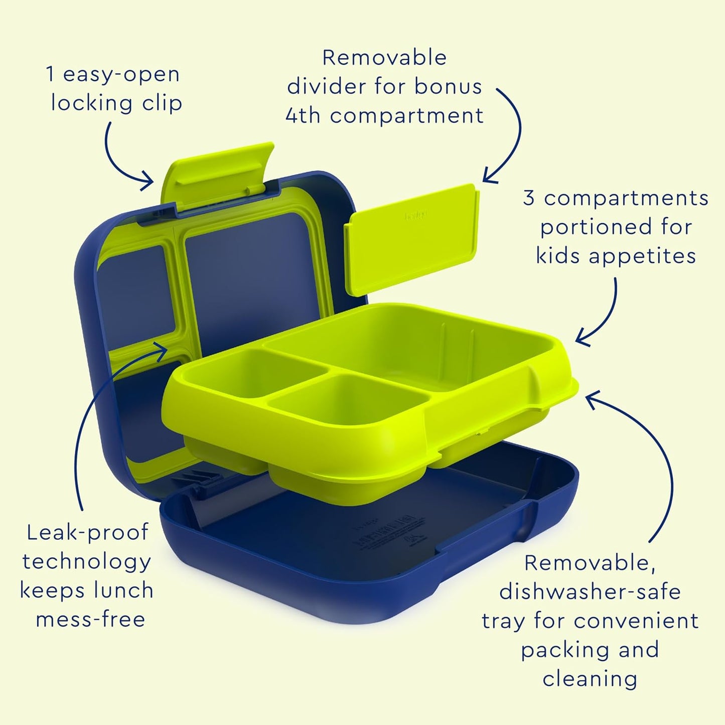 Bentgo Pop - Leak-Proof Lunch Box & Removable Divider for Ages 8+ & Teens - Lunch Container Holds 5 Cups of Food; 3-4 Compartments; Microwave/Dishwasher Safe; 2 Year Warranty (Flame Red/Turquoise)