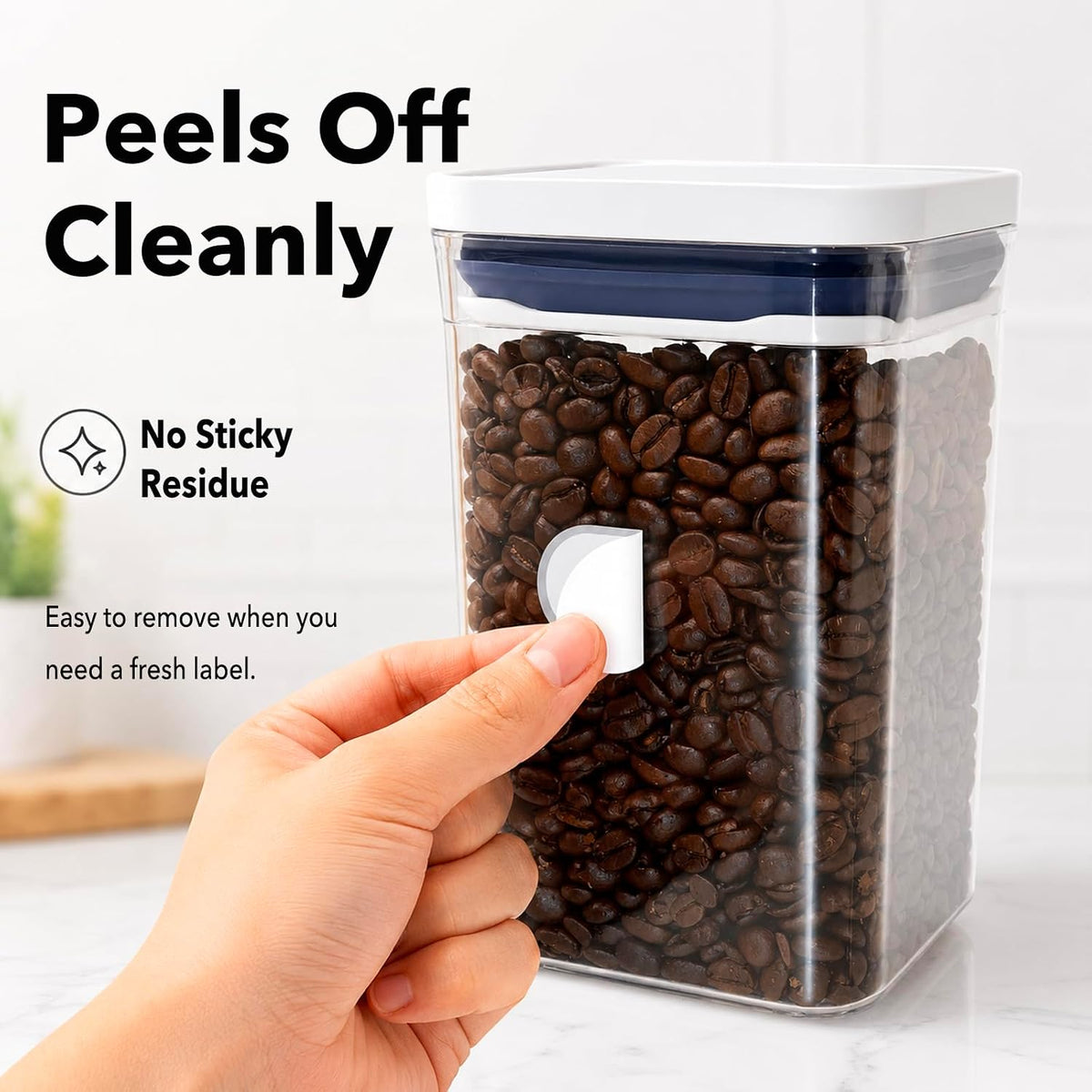 Removable Expiration Date Labels for Food Containers, Waterproof Food Storage Labels for Deli Containers, Best By Pantry Label, Freezer Refrigerator Label, Write On Kitchen Organization Label