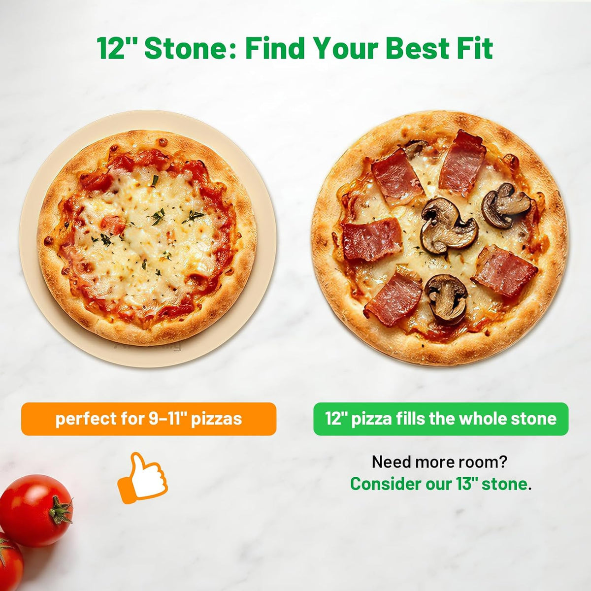 Cordierite Pizza Stone for Oven & Grill, 15 x 12 Inch Rectangular