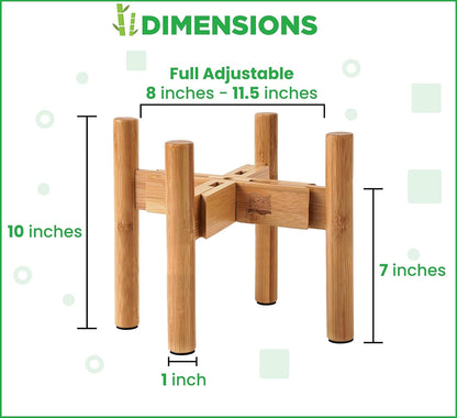ZPirates Drink Dispenser Stand - Adjustable Bamboo Holder Riser for Compatible Dispensers for Water, Beverages and Drinks