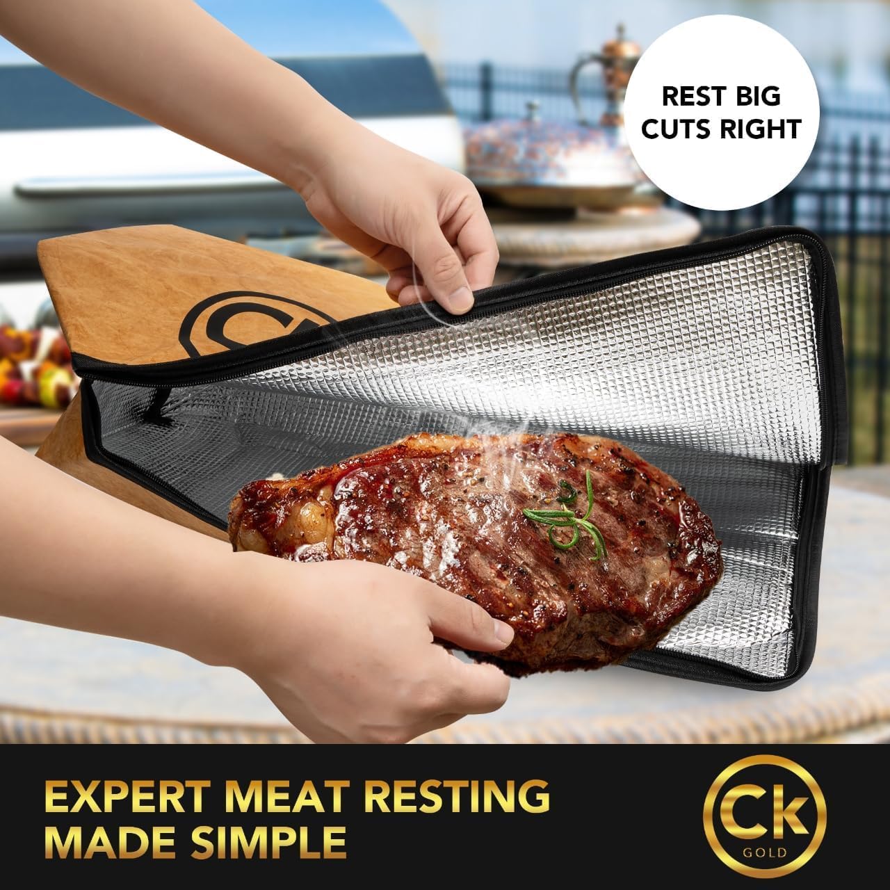 XL Prep Tubs & BBQ Blanket Gift Bundle : 1 XXL Prep Tub + 1 Meat Resting Bag | Ultimate BBQ Gift for Pitmasters, Brisket, Ribs, Turkey, Pulled Pork & Outdoor Cooking (Black, 30 L)