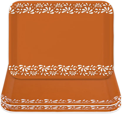 FYSUIMU 3 Pcs Cielito Lindo Serving Tray De Barro Melamine Charcuterie Board Serving Platter 13 x 10 Inch for Mexican Fiesta Terracotta Flower Plates for Birthday Wedding Cinco De Mayo Party