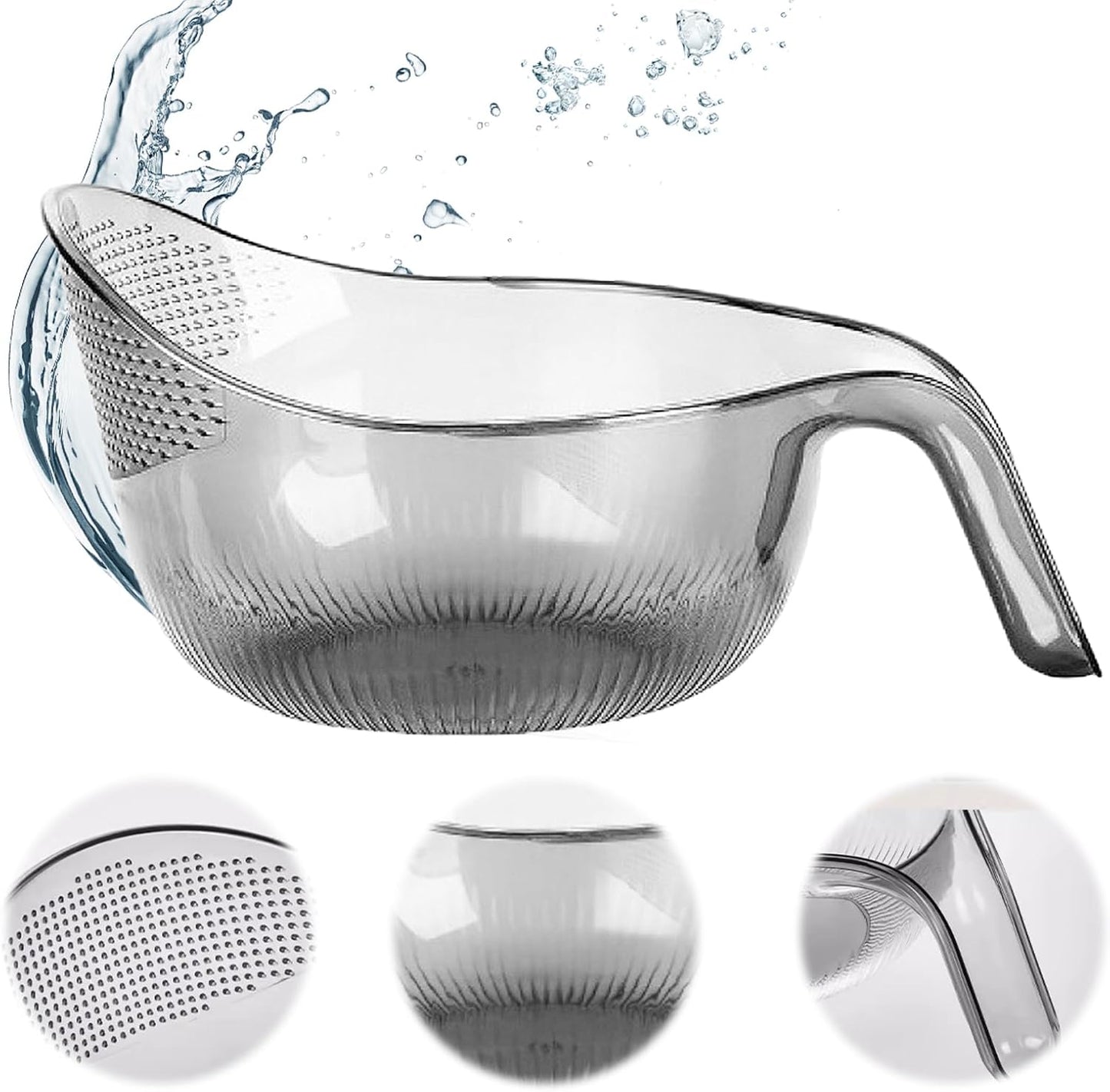 2-In-1 Rice Strainer,Large Rice Washer Beans Washer Strainers And Colanders - Washing Bowl for Fruit Washing Bowl With Strainer,Rice Washing Bowl Multifunctional Drain Basket (White)