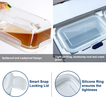 Bayco 8 Pack Glass Food Storage, Meal Prep Containers, Airtight with Lids - BPA-Free & Leak Proof (8 lids & 8 Containers) 30oz