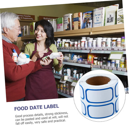 6Rolls Removable Food Date Label Stickers Practical Markers for Containers Easy to Write Strong Adhesive for Kitchen Storage and Organization