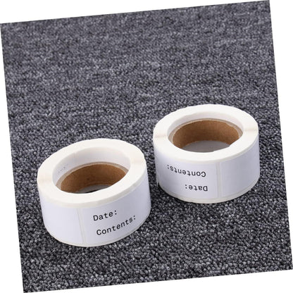 Homoyoyo 2Rolls English Record Date Stickers Kitchen Food Label for Storage and Organization Paper Peel and Stick Without Glue and Fade-Resistant for Freezer Refrigerator and Pantry Use
