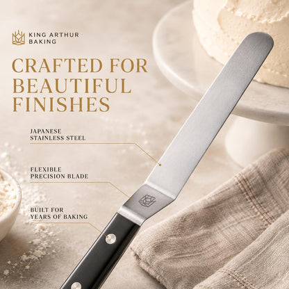 King Arthur Baking Company Offset Spatula, Japanese Stainless Steel, 8-Inch Flexible Blade, For Precise Cake Decorating