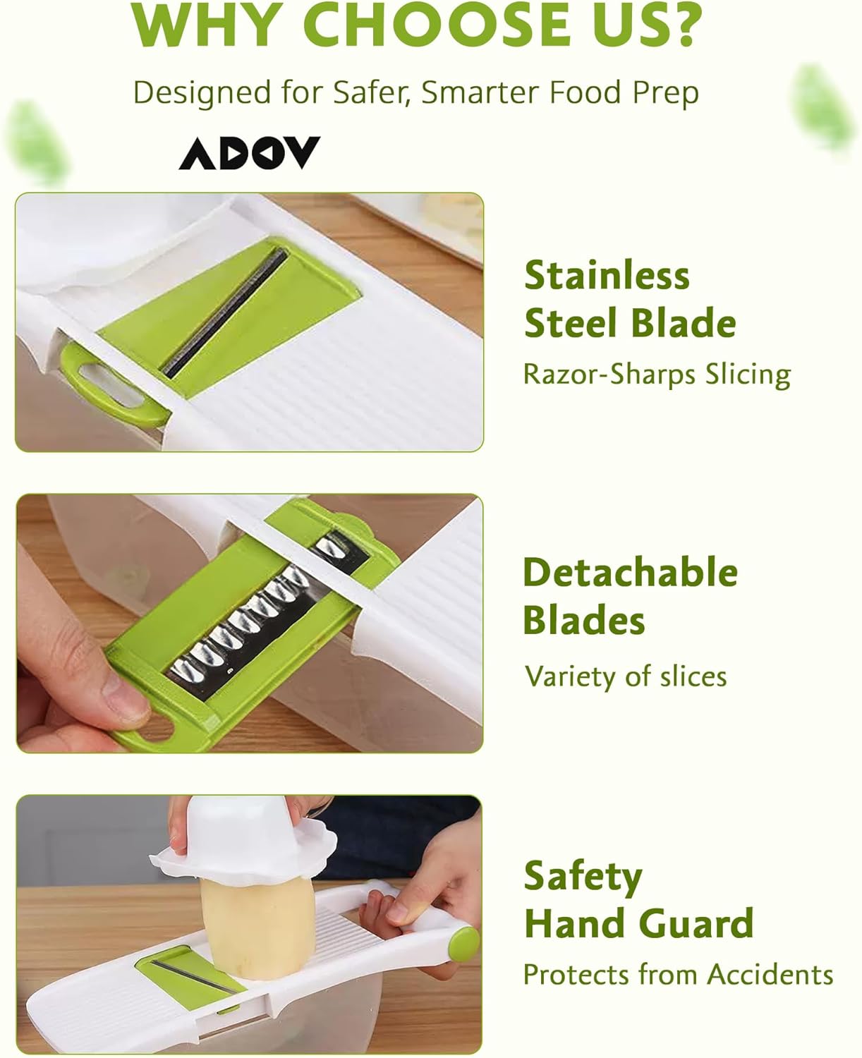Mandoline Slicer for Kitchen, Adjustable Mandoline Food Slicer, Vegetable Slicer, Potato, Onion, Cucumber, Veggie Slicer, Multifunctional Vegetable Chopper with Container, Essential Kitchen Gadgets