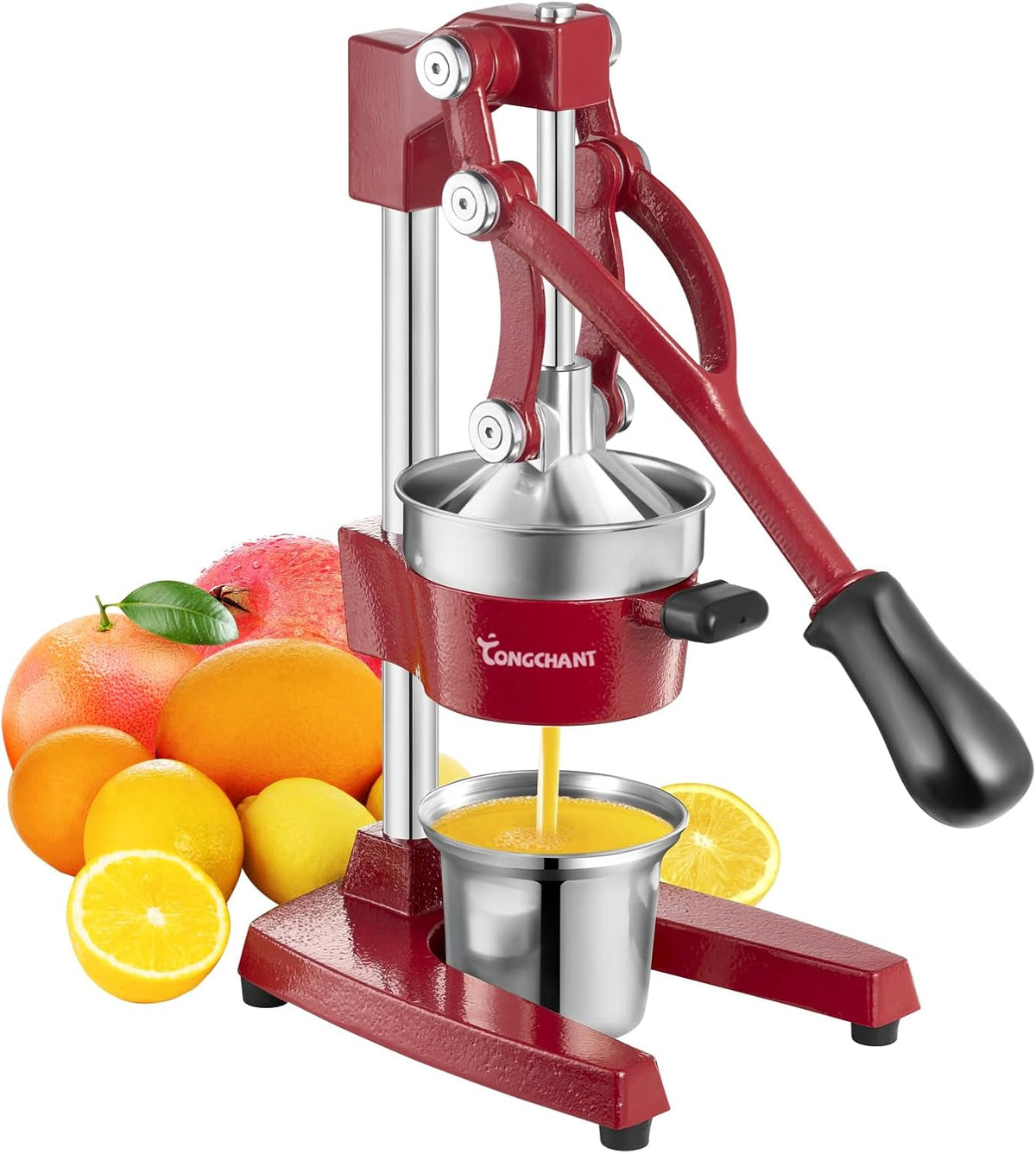 TONGCHANT Cast Iron Manual Juicer for Orange Lemon Citrus Fruit & Lime