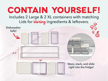 DASH Prepdeck Lite White Stone Meal Prep Station Set 6.75 x 21.6 x 6.5 Inches