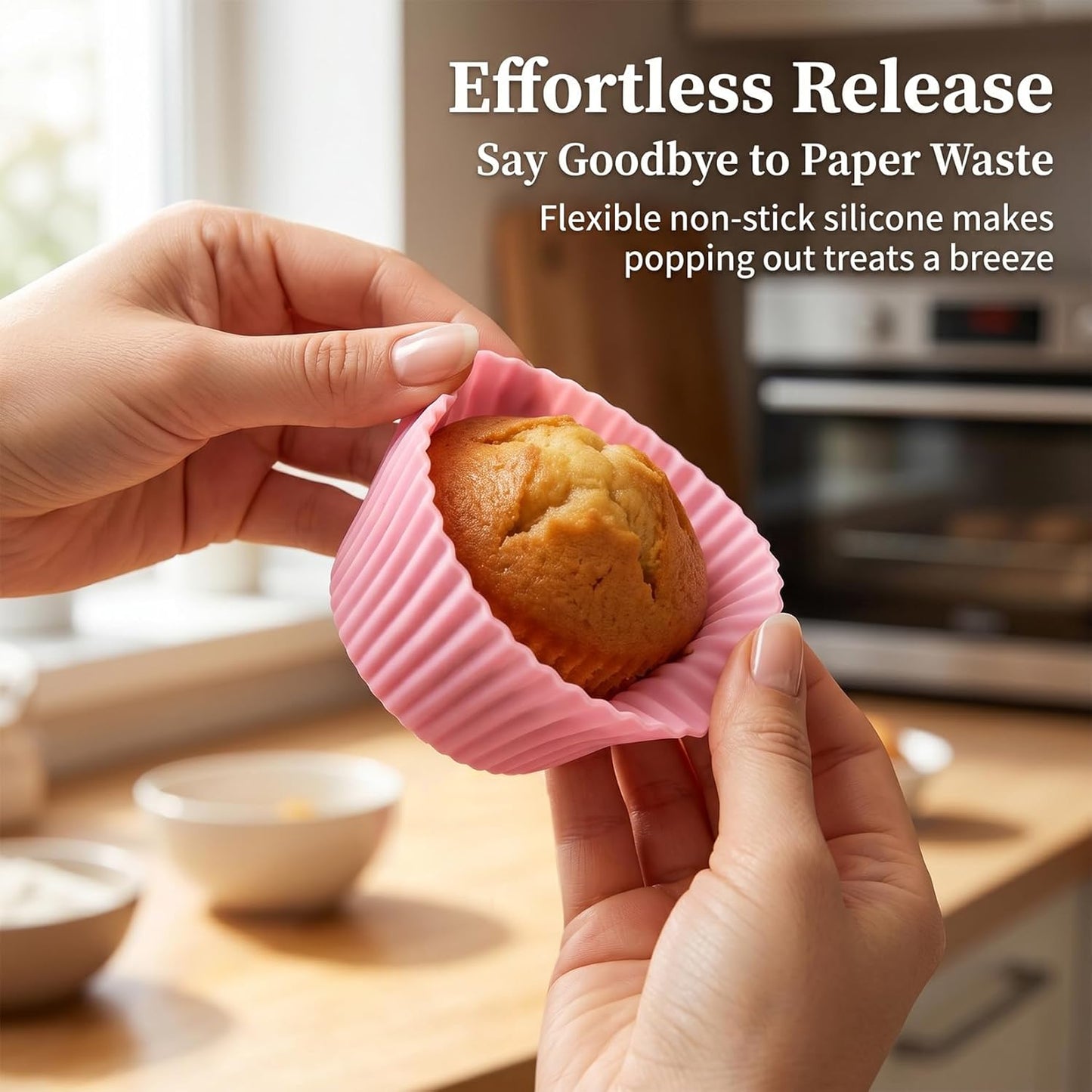 RAINFLOW 36 PCS Silicone Cupcake Baking Cups - Reusable Non-stick Muffin Liners, Silicone Muffin Cups Multicolor Cupcake Liners Holder for Mother's Day, Parties, Halloween, Christmas, Birthday, Easter