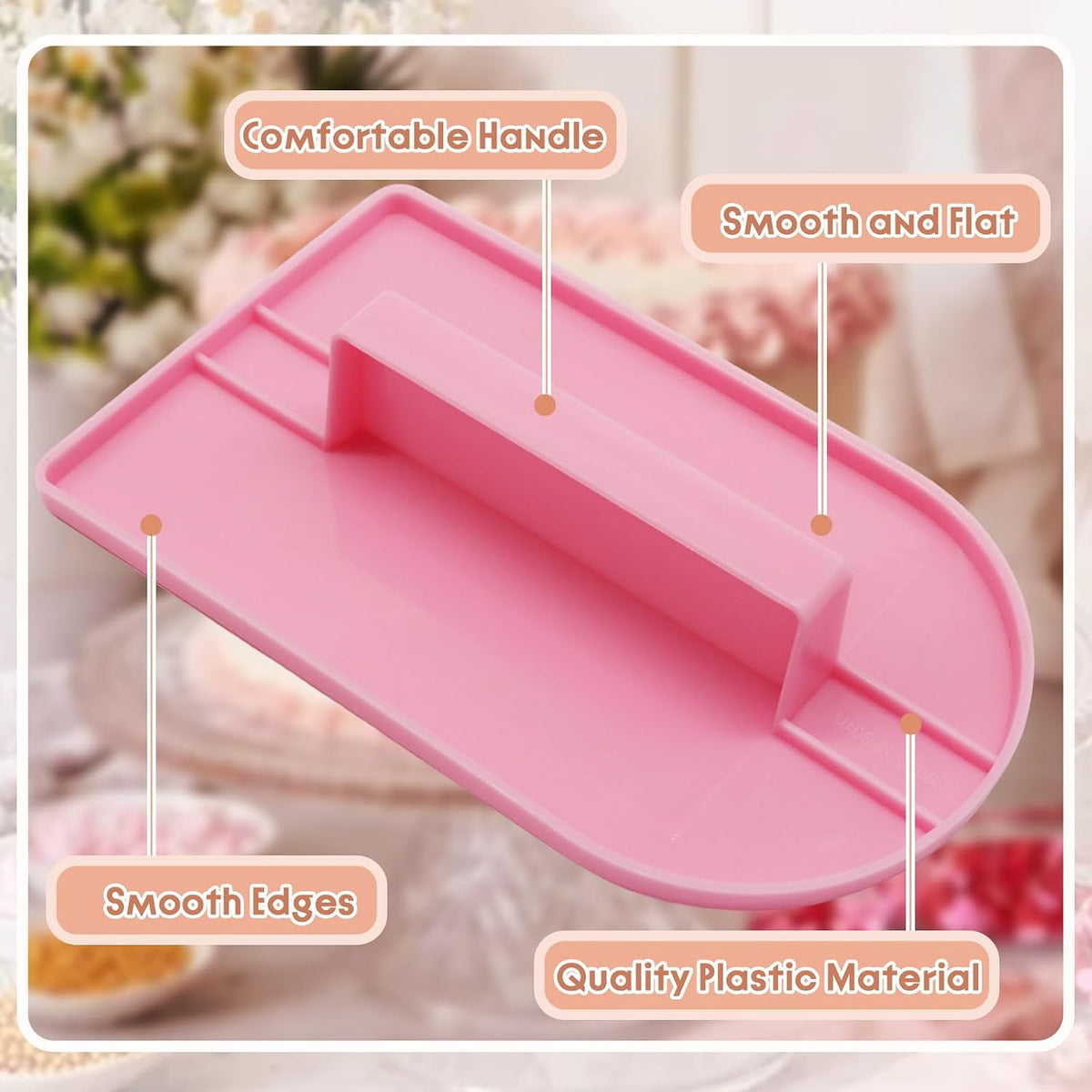 Bonsicoky 2 Pack Fondant Smoothing, Green & Pink