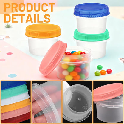 12 Pack Freezer Containers with Screw On Lids, 10oz Stackable Reusable Food Storage Container, Airtight Plastic Storage Containers with Twist Top Lids for Food Sauce Jello Soup