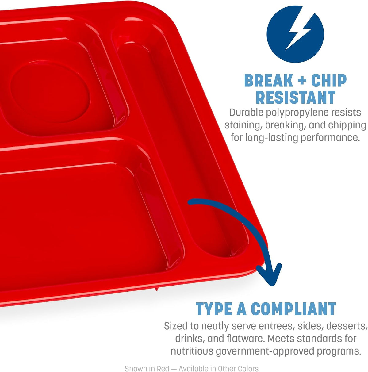 Carlisle FoodService Products P614R09 Right-Hand 6-Compartment Polypropylene Tray, 10" x 14", Green