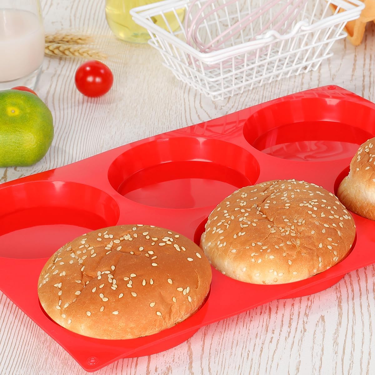 CAKETIME Muffin Top Pan, Silicone Egg Molds for Breakfast Sandwiches 3 Inch Round Baking Pan for Oven English Muffins, Whoopie Pies, Corn Bread, Egg bites, Tarts 3 Pack Confetti