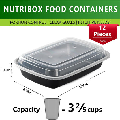 28oz Meal Prep Containers Bulk 48 Set with Forks and Lids - To Go Food Containers 1 Compartment Snack Container Reusable Food Storage Containers, Freezer Safe and Leakproof Plastic Lunch Take Out Box