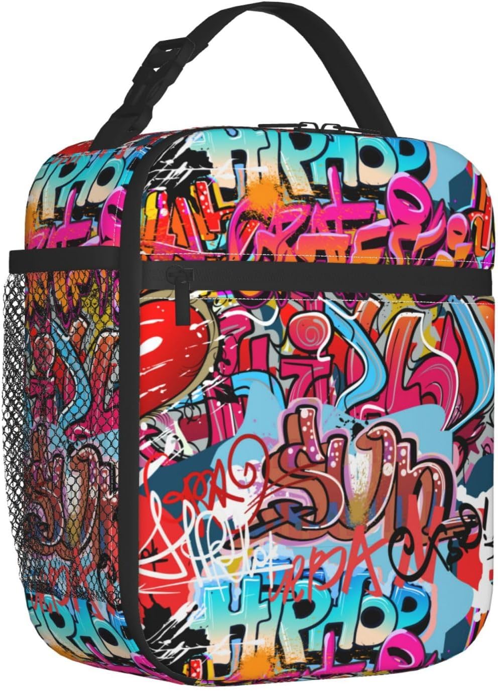 Black Cat Reusable Lunch Box Food Bag Insulated Lunch Bag for Teenage Boys Girls School Beach
